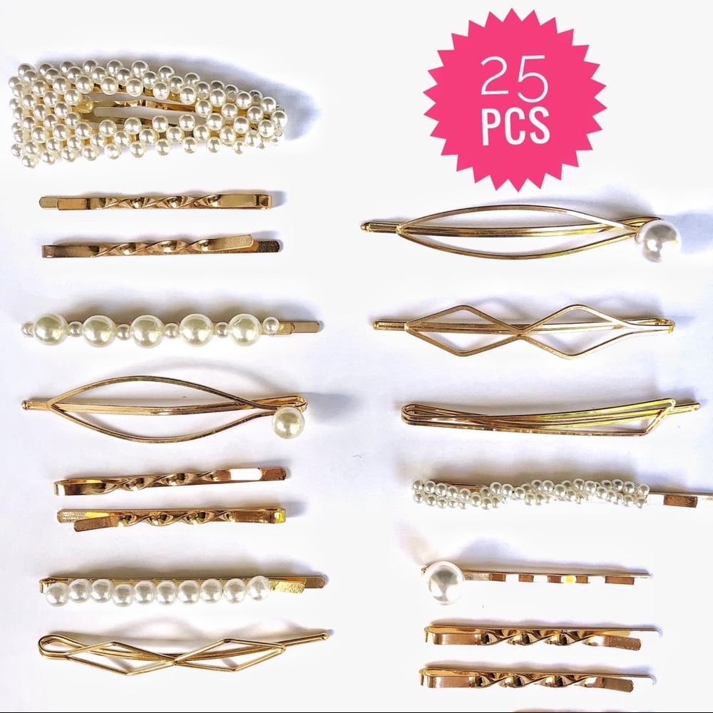 Pearl and geometrical hair pins ⭐️🌸💕
